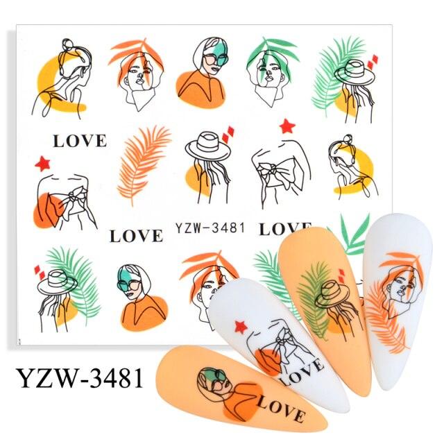Water Decal Nail Art Decorations Nail Sticker Tattoo Full Cover Beauty Decals Manicure Supplies Accessories Women Kids Girls Manicure Decoration Nail Art Supplies 3D Self-Adhesive Nail Decals Designer Nail Stickers for Acrylic Nails