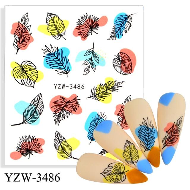Water Decal Nail Art Decorations Nail Sticker Tattoo Full Cover Beauty Decals Manicure Supplies Accessories Women Kids Girls Manicure Decoration Nail Art Supplies 3D Self-Adhesive Nail Decals Designer Nail Stickers for Acrylic Nails