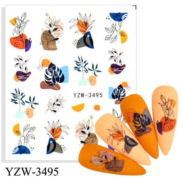 Water Decal Nail Art Decorations Nail Sticker Tattoo Full Cover Beauty Decals Manicure Supplies Accessories Women Kids Girls Manicure Decoration Nail Art Supplies 3D Self-Adhesive Nail Decals Designer Nail Stickers for Acrylic Nails