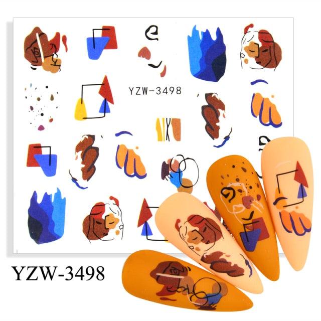 Water Decal Nail Art Decorations Nail Sticker Tattoo Full Cover Beauty Decals Manicure Supplies Accessories Women Kids Girls Manicure Decoration Nail Art Supplies 3D Self-Adhesive Nail Decals Designer Nail Stickers for Acrylic Nails