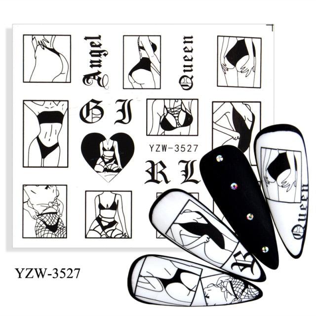 Water Decal Nail Art Decorations Nail Sticker Tattoo Full Cover Beauty Decals Manicure Supplies Accessories Women Kids Girls Manicure Decoration Nail Art Supplies 3D Self-Adhesive Nail Decals Designer Nail Stickers for Acrylic Nails