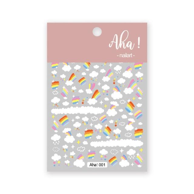 Yellow Smiles Sun Moon Clouds 3D Nail Stickers For Halloween Theme Slider Decals Nail Art Decorations Design 3D Self-Adhesive Nail Decorations Accessories Women Girls Manicure Decorations Nail Art Supplies Water Transfer Decals