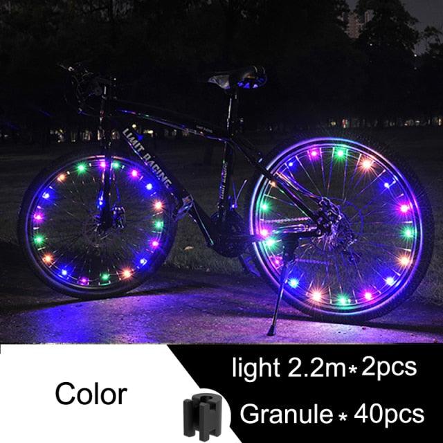 Waterproof LED Bike Wheel Light Bicycle Spoke Light Bicycle Tire Light Strips Cycling Safety Warning Lamp Bike Wheel Lights Safety Warning Tire Strip Light For Night Riding Glow Light Fun Safety Light Bike Accessories For Kids