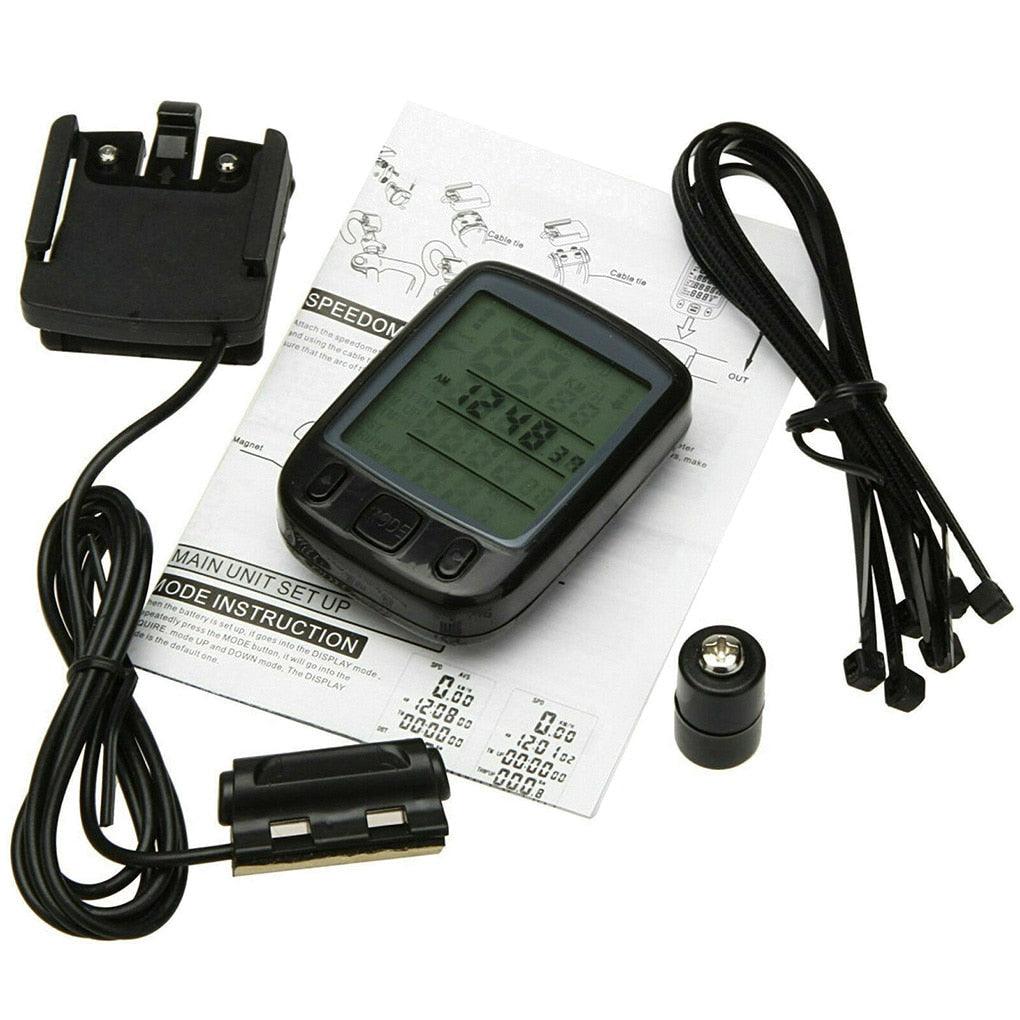 LCD Digital Bicycle Computer Waterproof Cycle Bike Stopwatch Wire Odometer Speedometer Automatic Wake-Up Cycling Computer LCD Backlight Displays Cycling Accessories Accurate Speed Tracking