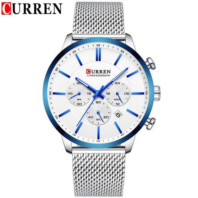 Unisex Elegant Stainless Steel Watch With Chronometer And Date Display Excellent Design Perfect Gift