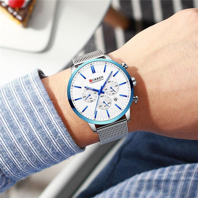 Unisex Elegant Stainless Steel Watch With Chronometer And Date Display Excellent Design Perfect Gift