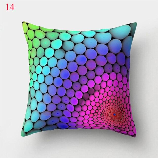 Rainbow Pillowcase Colorful Pillow Covers Cushion Cover Rainbow Throw Pillow Case Cushion Covers Abstract Swirl Rainbow Blue Green Red Bright Colors Wave Blend Throw Pillow Covers