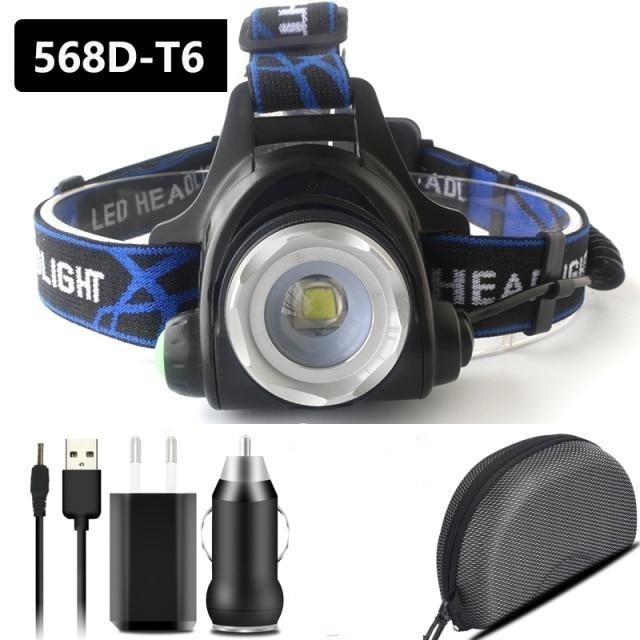 Rechargeable Adjustable 10000LM Led Headlamp Micro USB Charger Flashlight Head Lamp Portable Light Torch Flashlight For Night Work Camping Hiking Walking