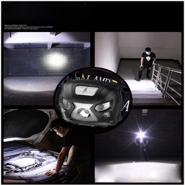 Rechargeable Adjustable LED USB Headlight Powerfull Elastic High Lumens Headband Headlamp Motion Sensor Flashlight For Adults Kids Running Camping Hiking Camping