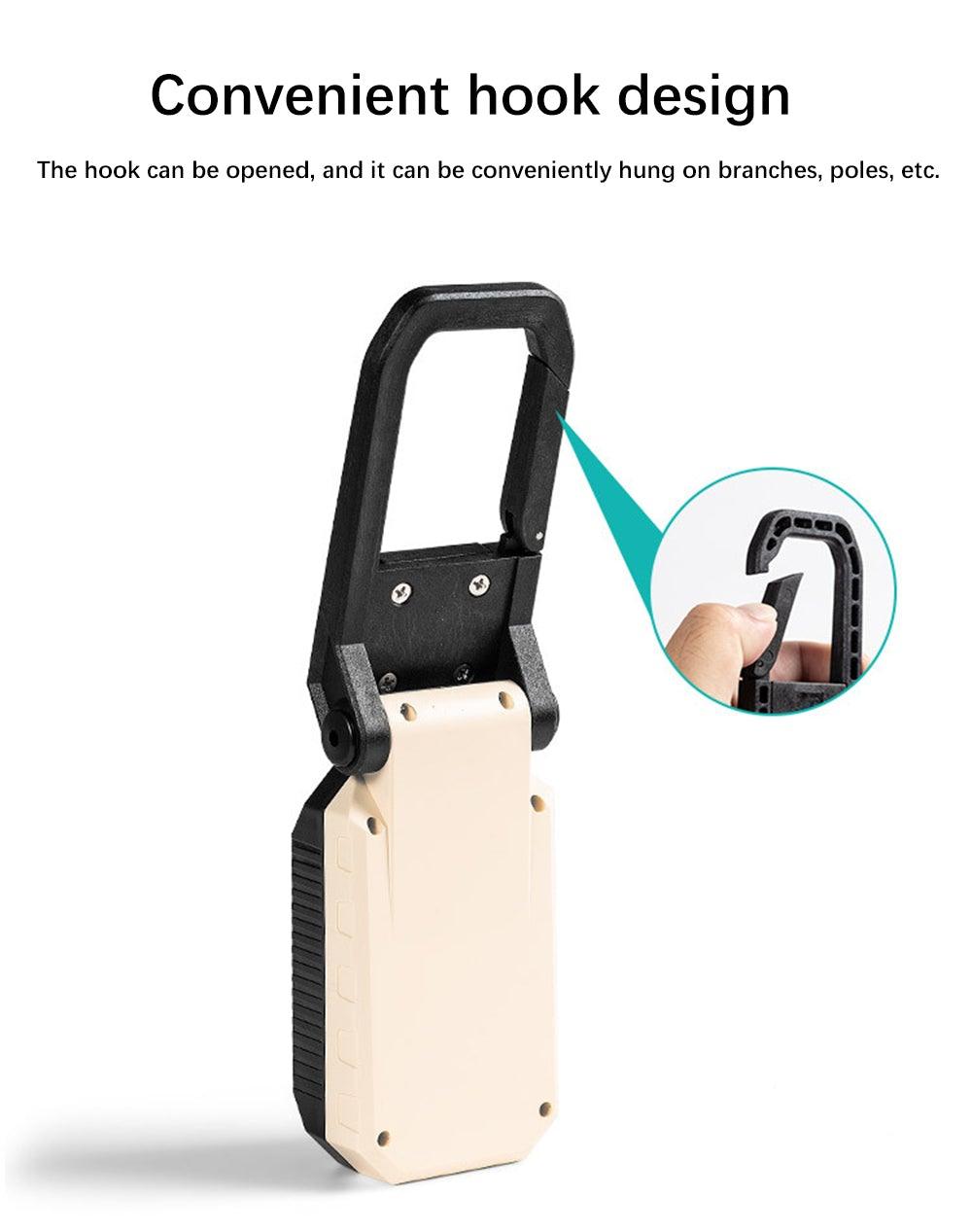 Rechargeable Adjustable USB LED Portable Charger Battery High Capacity with Digital Display LCD Screen Waterproof Flashlight COB Work Light For Repairing Outdoor Camping