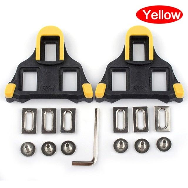 Road Bike Cycling Shoe Pedal Cleats Bicycle Accessories Road Bike Cleats For Cleats- Indoor Outdoor Spin Cycling Pedals Cleat & Bicycle Clips Set