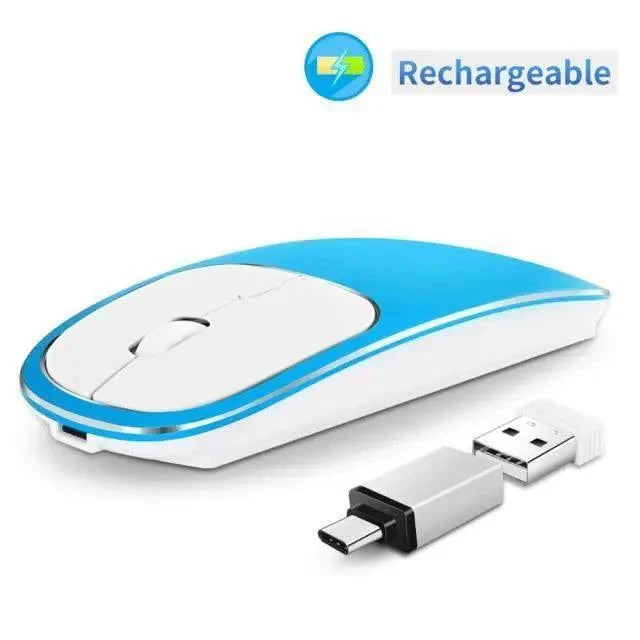 Silent White Slim 2.4G Wireless Rechargeable USB Portable Mouse Ultra Thin 1600DPI Noiseless Ergonomic Mice For Laptop