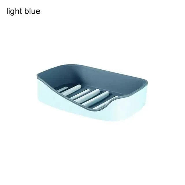 Soap Rack No Drilling Wall Mounted Double Layer Soap Holder Soap Sponge Dish Bathroom Accessories Soap Dishes Self Adhesive Soap Dish Bar Soap Holder Soap Dishes Tray Saver Case Box for Shower Bathroom Kitchen Dish Drainer Drying Rack