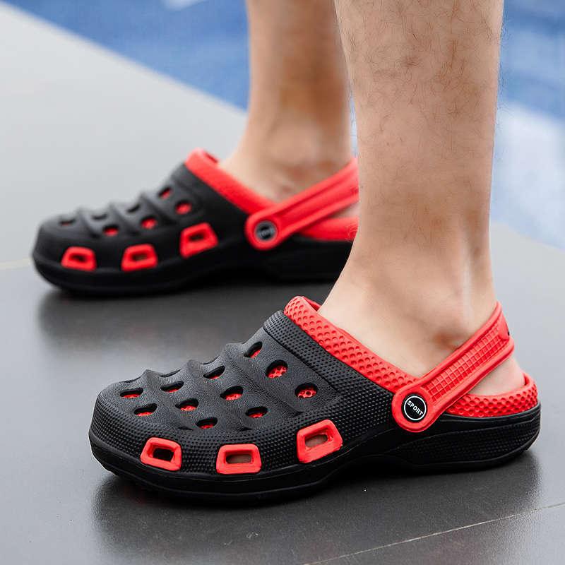 Sport Summer Flip Flop Slipper Mans Summer Sandals Working Gym Non Slip Water Shoes With Adjustable Strap Lightweight Slip On Leather Clogs