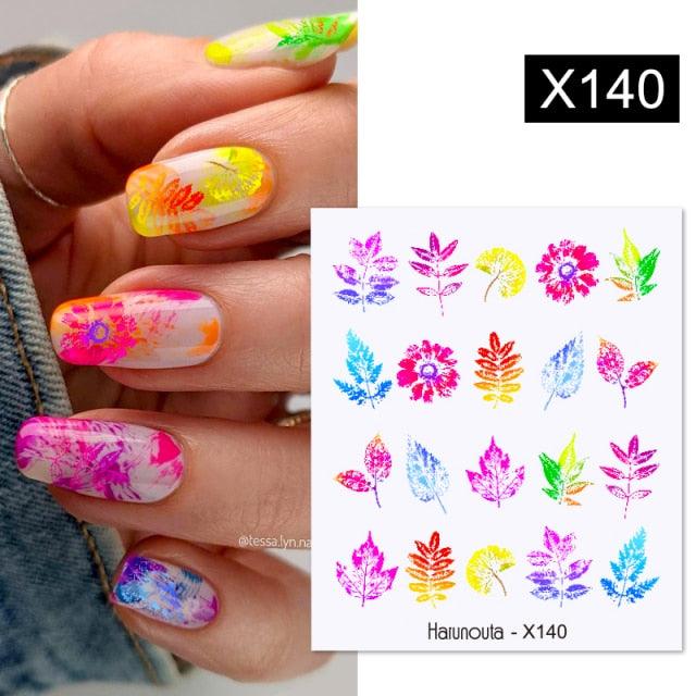 Spring Simple Green Theme Water Decal Sticker Flower Leaf Tree Summer Slider For Manicuring Nail Art Watermarks Art Decoration Manicure Tools Nail Watermark Decals iridescent Decoration Nail Self-Adhesive Decals Nail Stickers Water Transfer Fresh Nail