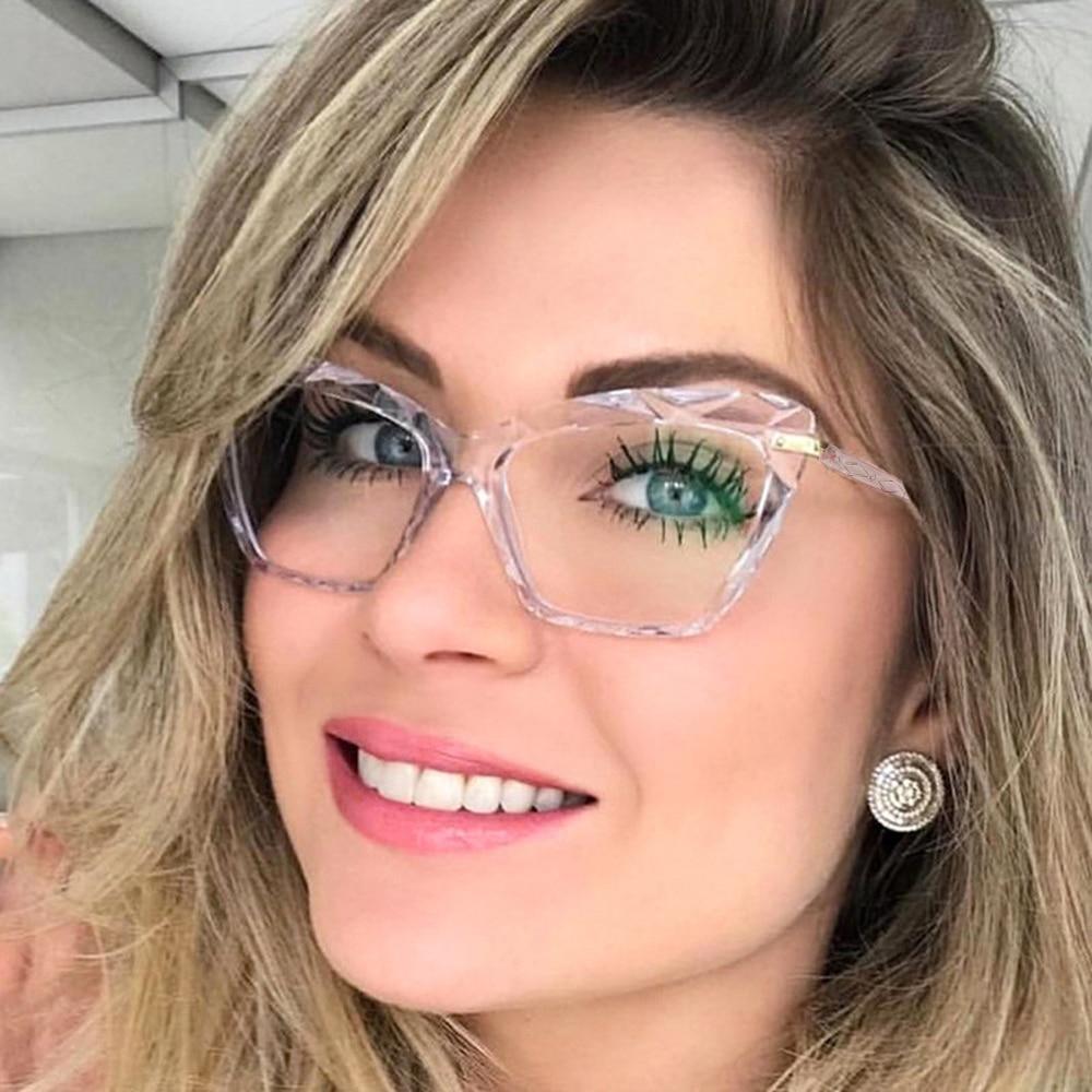 Square Women Reading Glasses Frame Crystal Multi-section Optical Computer Glasses Square Design Reading Glasses For Women Light Blocking Computer Reader Glasses For Men And Women