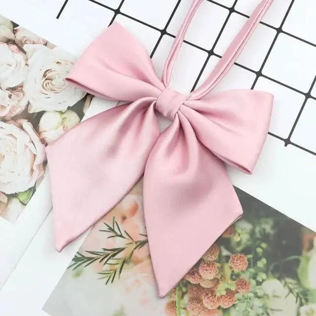 Stylish Colorful Women‘s Shirts Bowtie Ladies Girl School Wedding Party Bowtie For Women Adjustable Pre-tied Solid Color Handmade Bowties for Women