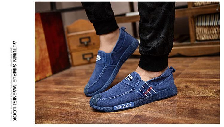 Summer Slip On Men's Casual Shoes Rubber Solid Mens Canvas Shoes Lightweight Waterproof Flat Casual Sneakers Loafer Shoes Casual Canvas Indoor Loafers