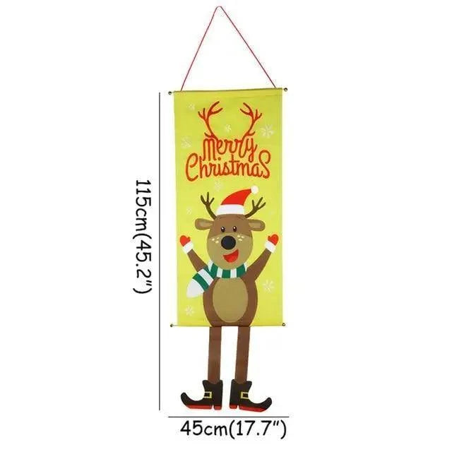 Super Cute Merry Christmas Decorations For Home Ornaments Garland New Year Xmas Door Decor Hanging Cloth Gifts