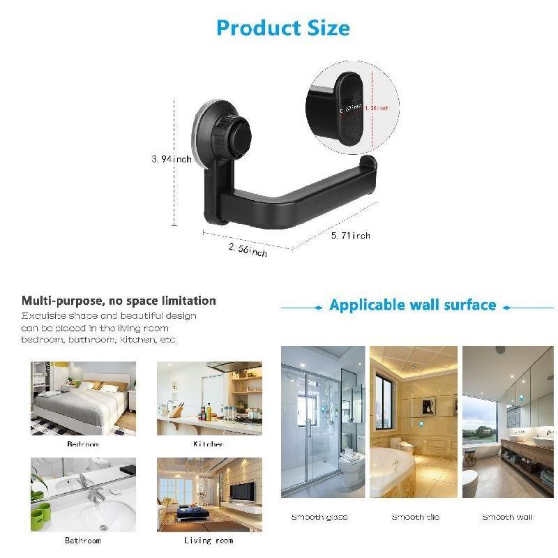 Toilet Paper Holder Super Storage Suction Cup Wall Mount Removable Rack Suction Cup Toilet Paper Holder Wall Mount Plastic Tissue Roll Dispenser For Bathroom And Kitchen