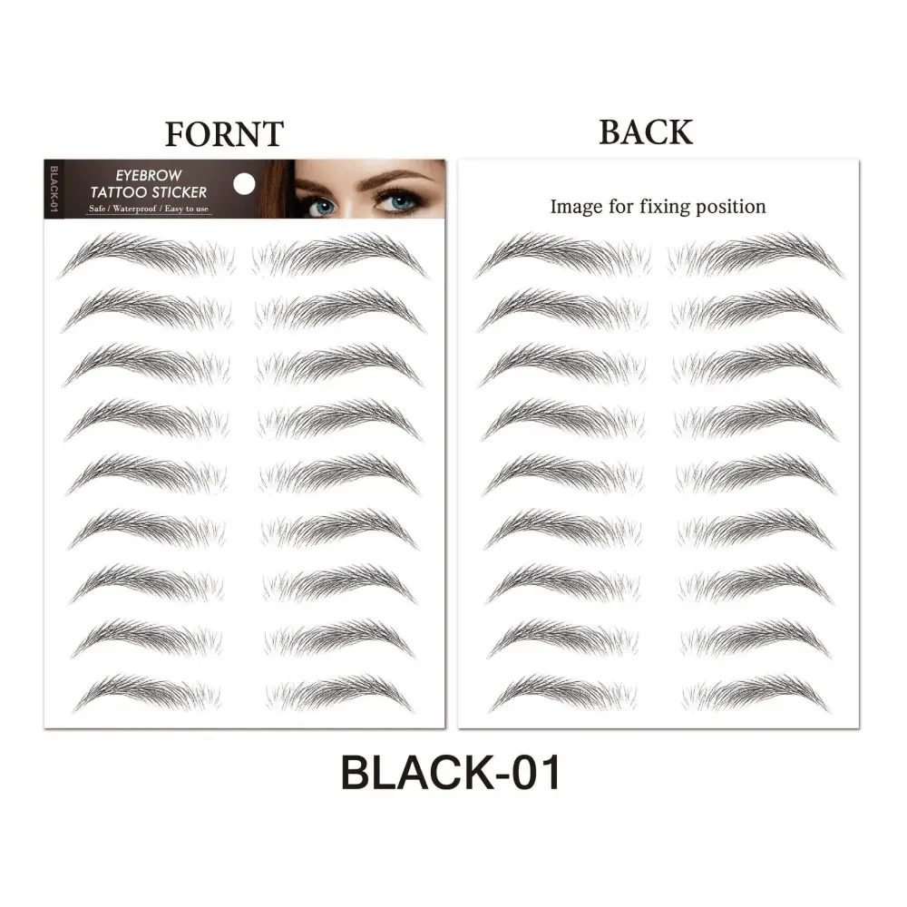 Trendy Waterproof 1 Piece Hair-liked Authentic Eyebrow Tattoo Sticker Waterproof Cosmetics Long Lasting Makeup False Eyebrows Stickers