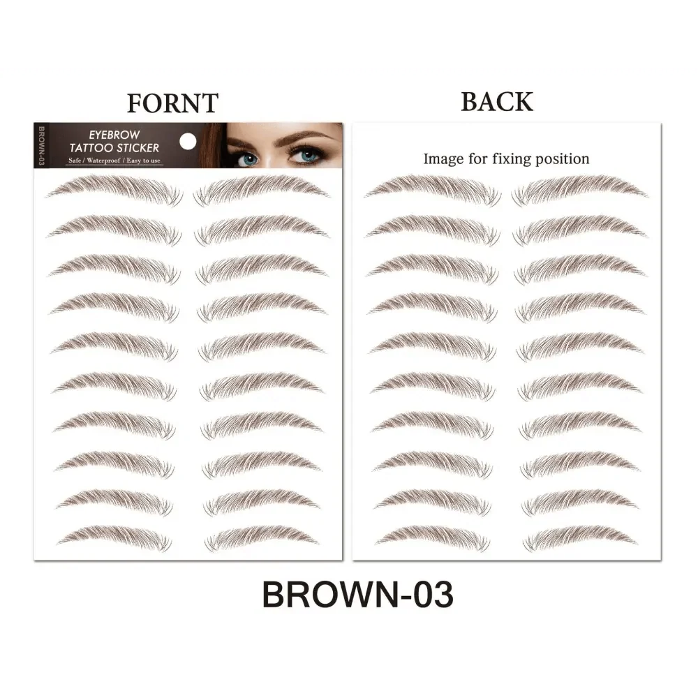 Trendy Waterproof 1 Piece Hair-liked Authentic Eyebrow Tattoo Sticker Waterproof Cosmetics Long Lasting Makeup False Eyebrows Stickers
