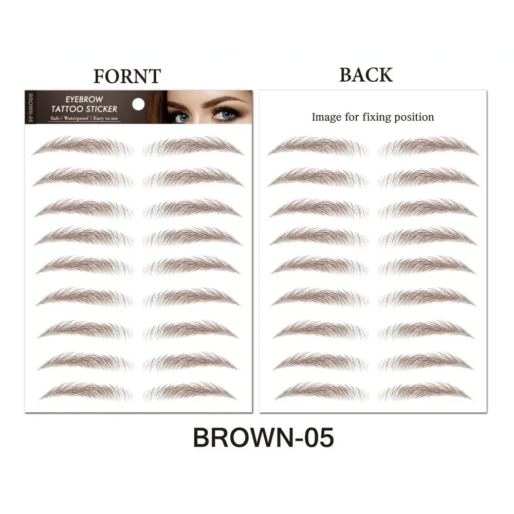 Trendy Waterproof 1 Piece Hair-liked Authentic Eyebrow Tattoo Sticker Waterproof Cosmetics Long Lasting Makeup False Eyebrows Stickers