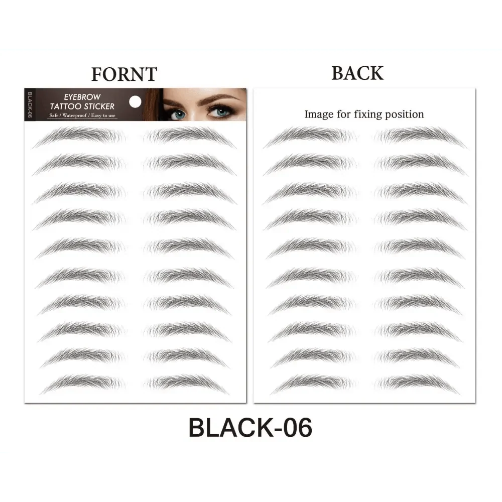 Trendy Waterproof 1 Piece Hair-liked Authentic Eyebrow Tattoo Sticker Waterproof Cosmetics Long Lasting Makeup False Eyebrows Stickers