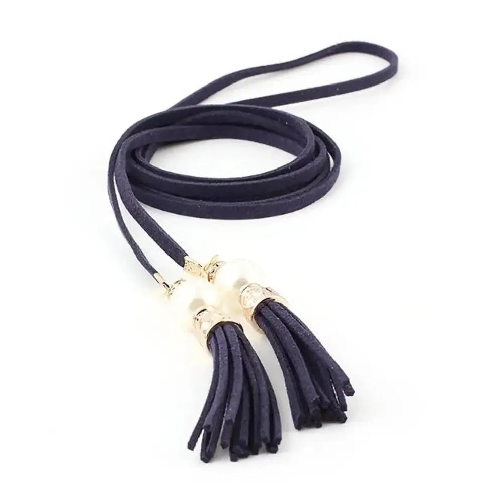 Unique Classic PU Leather Tie Strap Waist Belt For Women Modern Rope Style Design Ladies Waistbands