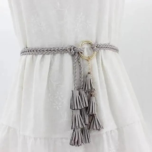 Unique Classic PU Leather Tie Strap Waist Belt For Women Modern Rope Style Design Ladies Waistbands