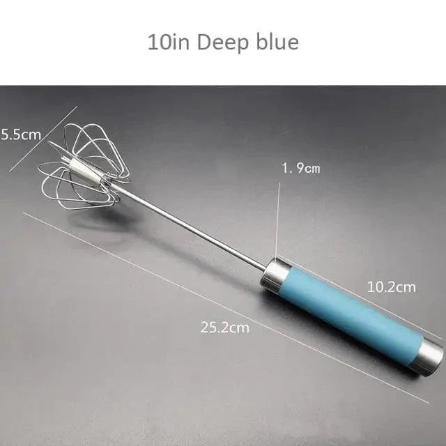 Unique Design Semi-automatic Egg Beater 304 Stainless Steel Egg Whisk Manual Hand Mixer Self Turning Egg Stirrer Kitchen Accessories Egg Tools