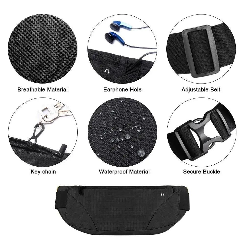 Unique Running Fanny Pack Sports Belt Bag Stylish Ultra Light Bounce Free Waist Pouch Bag Fitness Workout Belt Sport Waist Pack