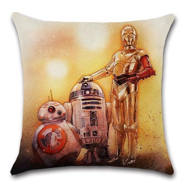 Unique Style Throw Pillow Cover Robot pattern Polyester Linen Cushion cover Decoration For Home House Party Chair Sofa Gift Cute Adorable Cartoon Robot Waving with Robotic Dog Friend Throw Pillow Cover Case Decorative Cushion For Couch Bed