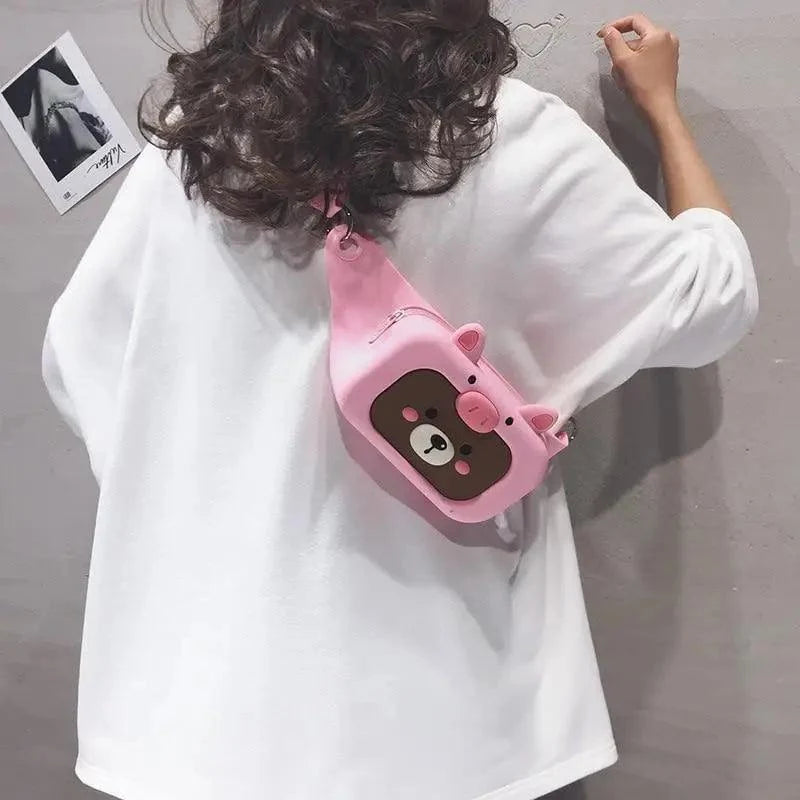Unisex Cartoon Design Waist Fanny Pack For Traveling Unique Fashion Bag Cute Chest Bag For Women