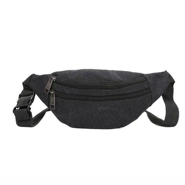 Unisex Casual Canvas Waist Bag Functional Comfortable Waist Bag Classic Waterproof Cross Body Traveling Bag