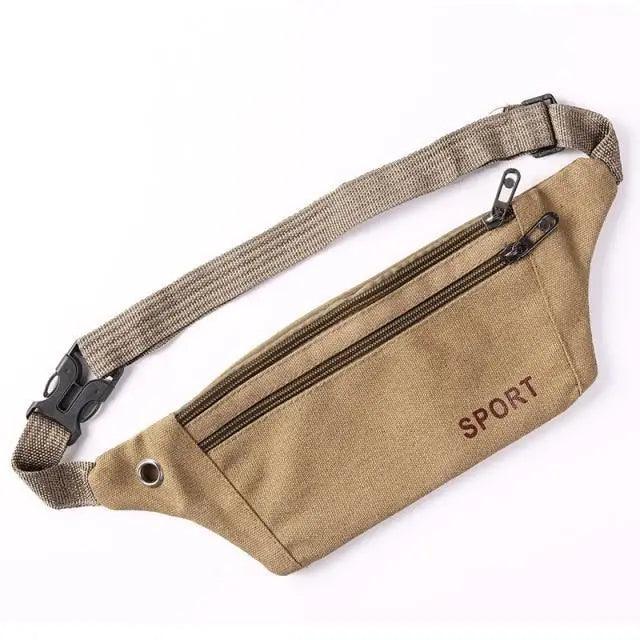 Unisex Casual Canvas Waist Bag Functional Comfortable Waist Bag Classic Waterproof Cross Body Traveling Bag