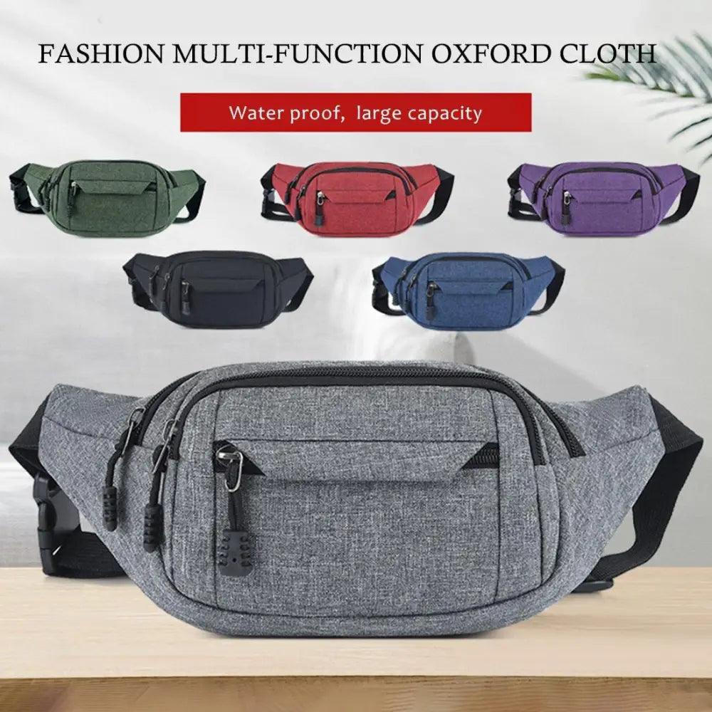 Unisex Casual Crossbody Women Waist Bag Retro Design Large Capacity Canvas Travel Adjustable Phone Bag Fanny Hip Bags Hands-Free Wallets Waist Pack