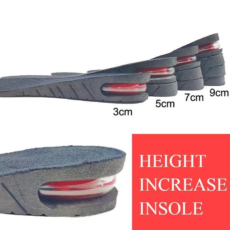 Unisex Height Increase Air Cushion 3-9cm Height Adjustable Cut Shoe Heel Insert Makes You Taller Foot Shoes Support