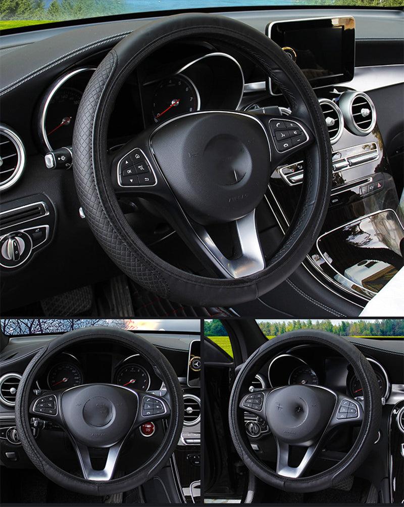 Universal Car Steering Wheel Cover Skid Proof Auto Steering- Wheel Cover Anti-Slip Embossing Leather Auto Car Steering Wheel Cover Auto Steering- Wheel Cover Microfiber Leather Viscose Breathable Anti-Slip Anti-Slip Embossing Car-styling Car Accessories