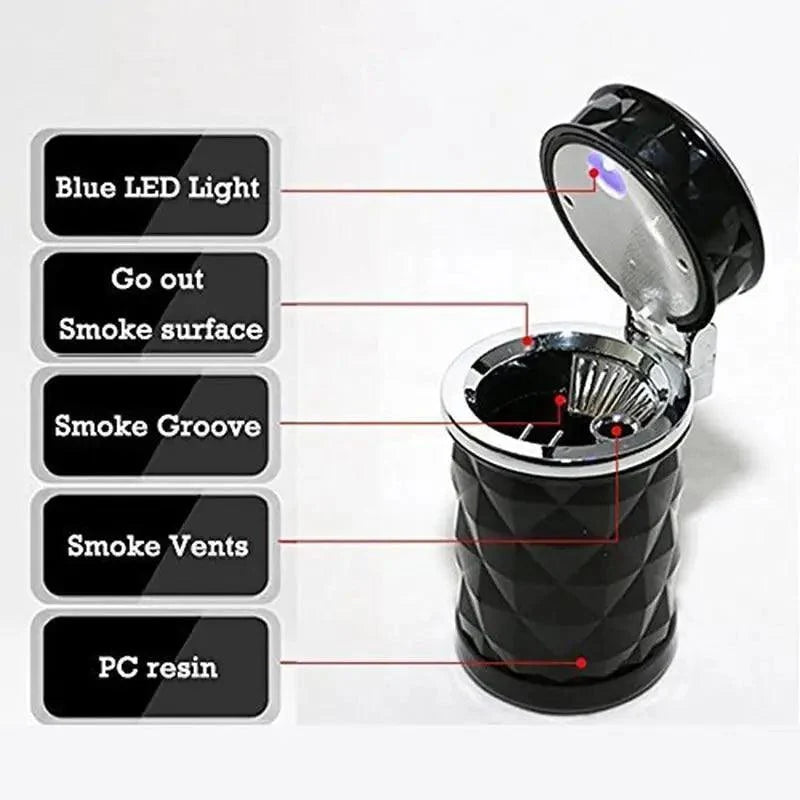 Universal LED Light Car Ashtray Cigarette Holder Car Accessories Portable Luxurious Design Ashtrays For Cars