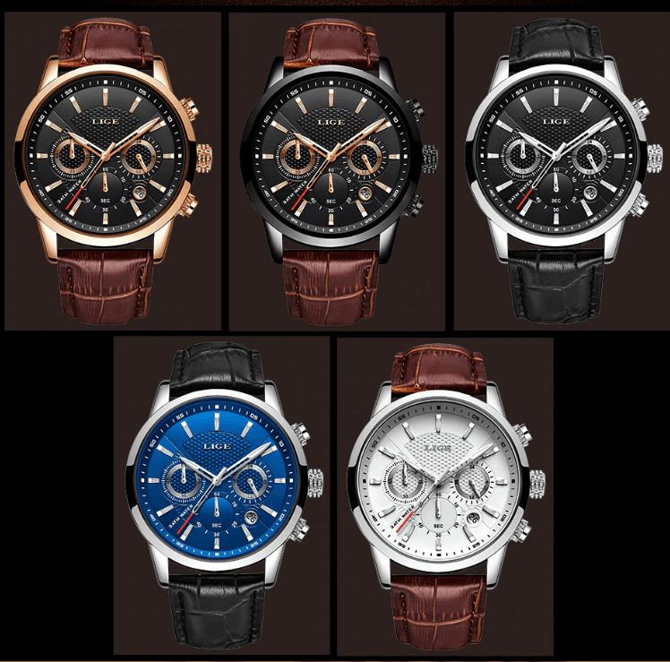 Men's Waterproof Watch With Chronometers Day View Sport Analog Watches Excellent Look Perfect Gift For Him