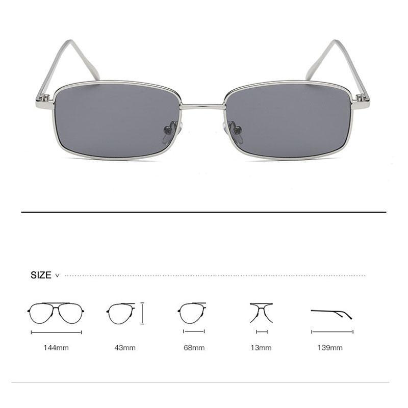 Vintage Slender Square Sunglasses Classic Small Frame New Square Shape Sunglasses For Men In High-quality Metal Frame Sunglasses For Men New Vintage Sunglasses