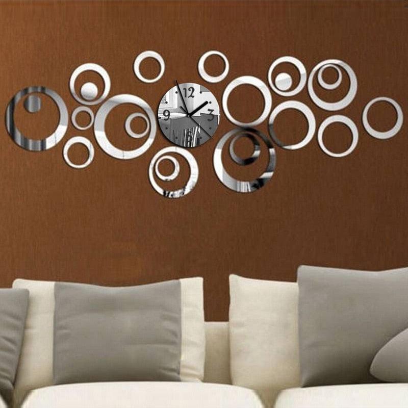 Wall Clock 3D Quartz Acrylic Mirror Acrylic Bubble Circle Mute Stylish and Interesting Decorative Wall Clock Creative Decoration Gift Modern Watch Living Room Decoration