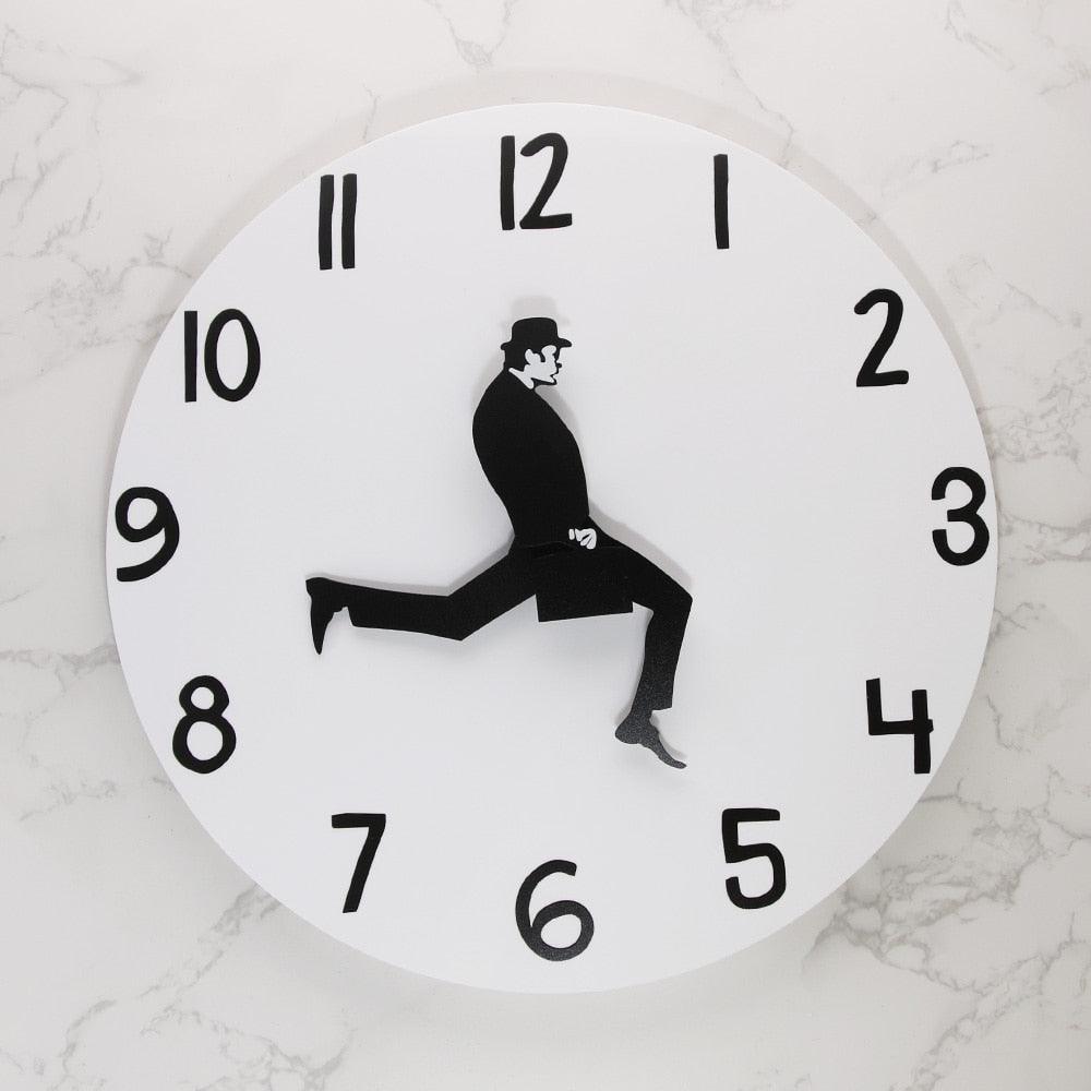 Wall Clock Silly Walk Wall Clock Comedy Creative Artwork Sweep Seconds Silent Funny Modern Silent Wall Watch Clock for Living Room Decor Comedian Home Decor Novelty Wall Watch Funny Walking Silent Mute Clock