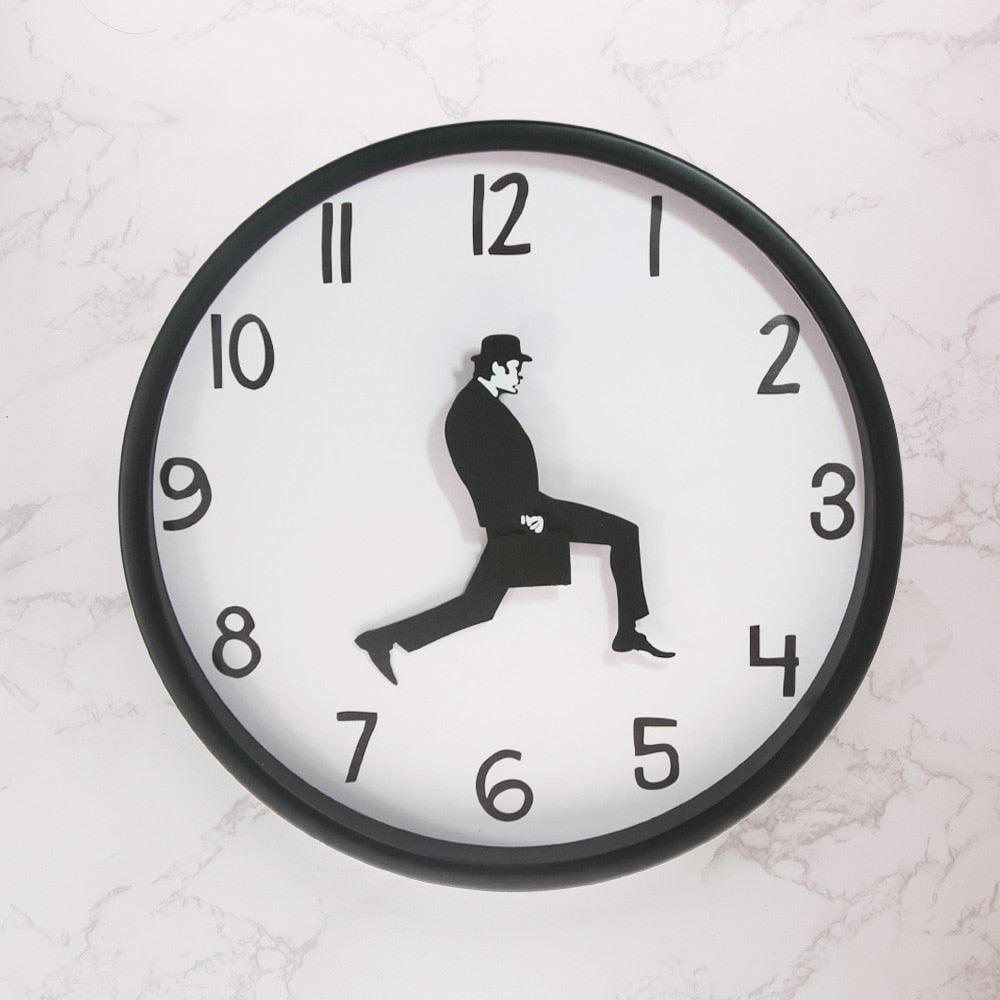 Wall Clock Silly Walk Wall Clock Comedy Creative Artwork Sweep Seconds Silent Funny Modern Silent Wall Watch Clock for Living Room Decor Comedian Home Decor Novelty Wall Watch Funny Walking Silent Mute Clock