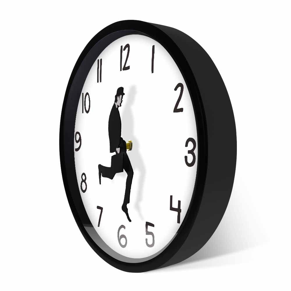 Wall Clock Silly Walk Wall Clock Comedy Creative Artwork Sweep Seconds Silent Funny Modern Silent Wall Watch Clock for Living Room Decor Comedian Home Decor Novelty Wall Watch Funny Walking Silent Mute Clock