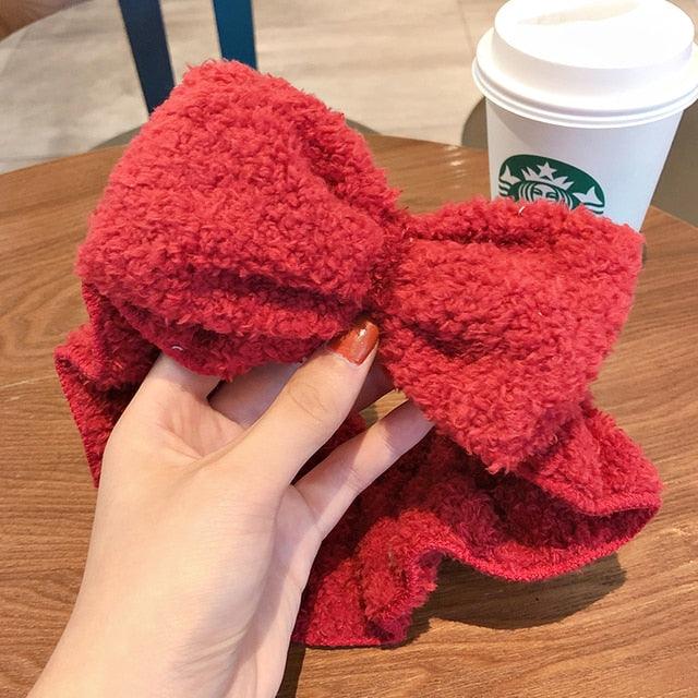 Wash Face Women Girls Hairbands Soft Warm Coral Fleece Bow Animal Ears Headbands Headwear Hair Bands Turban Gorgeous Hair Accessories For Women