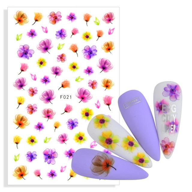 Water Decal Nail Art Decorations Nail Sticker Tattoo Full Cover Beauty Decals Manicure Supplies Accessories Women Kids Girls Manicure Decoration Nail Art Supplies 3D Self-Adhesive Nail Decals Designer Nail Stickers for Acrylic Nails