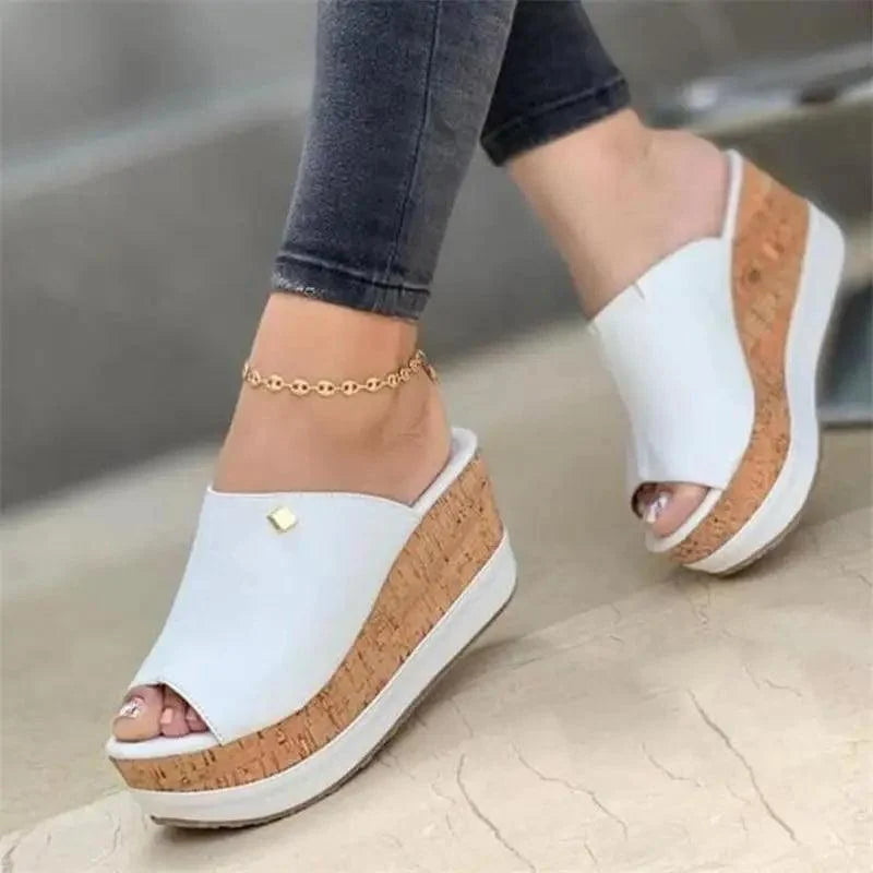 White Fashion Women Summer Peep Toe Sandals Luxury Elegant High Heels Stylish Design