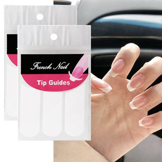 White French Manicure Strip Nail Art Form Fringe Tip Guides Sticker Line Tips Decoration Tool Tattoos Kids Nails Art Decoration Nail Strips Shiny French Tip Guides Stickers French Nail Stickers Form Fringe Guides for Decoration